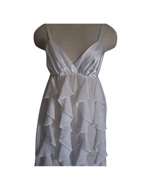 FLORA NIKROOZ ruffled babydoll nightie lingerie bridal wedding coastal boudoir M